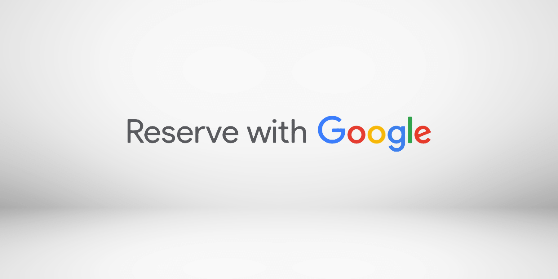 Logo of 'Reserve with Google' displayed on a minimalist white background, featuring Google's signature colors in the word 'Google' to emphasize the integration with Google services for making reservations.