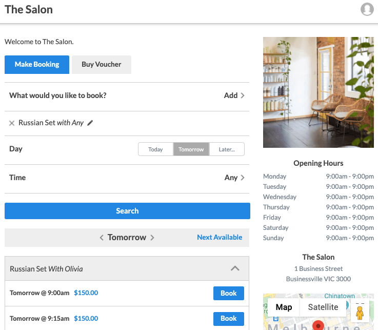 Online Booking - Salon Software Feature