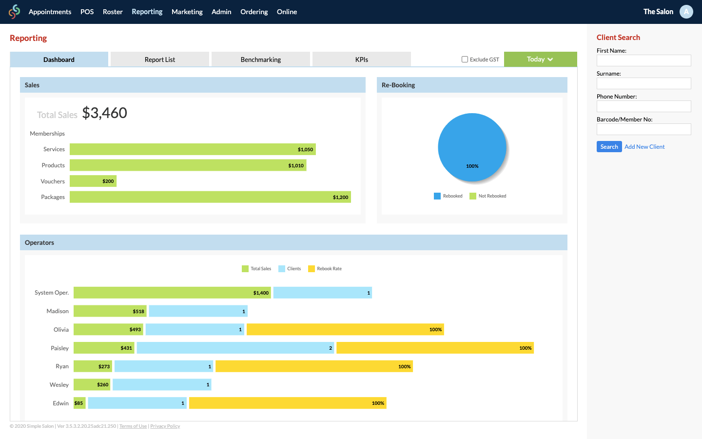 Track Business Performance- Salon Software Feature